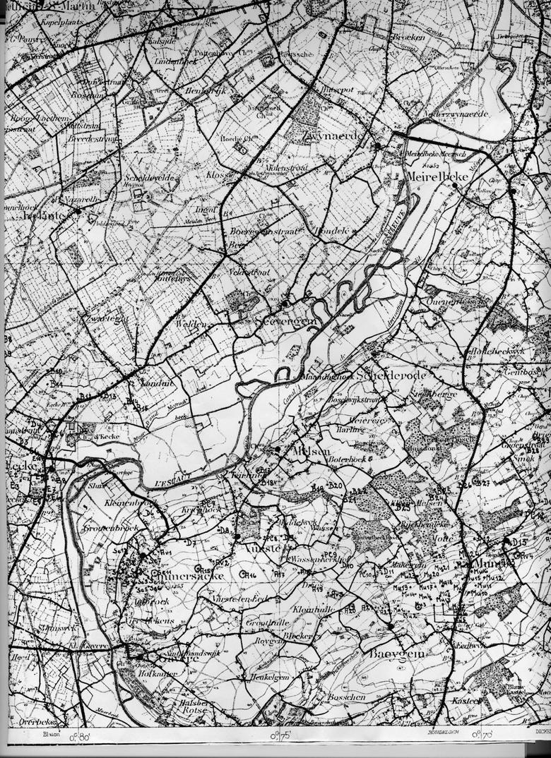Detailkaart Bruggenhoofd Gent - Eke tot Moortsele